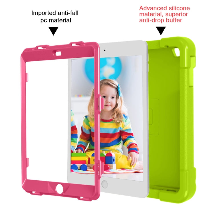 For iPad MINI1/2/3 EVA + PC Flat Protective Shell with 360 ° Rotating Bracket(Grass Green+Rose Red) - iPad Mini 4 & 3 & 2 & 1 Cases by buy2fix | Online Shopping UK | buy2fix