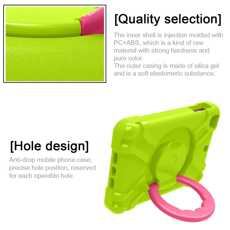 For iPad MINI1/2/3 EVA + PC Flat Protective Shell with 360 ° Rotating Bracket(Grass Green+Rose Red) - iPad Mini 4 & 3 & 2 & 1 Cases by buy2fix | Online Shopping UK | buy2fix