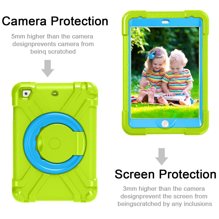 For iPad MINI1/2/3 EVA + PC Flat Protective Shell with 360 ° Rotating Bracket(Grass Green+Blue) - iPad Mini 4 & 3 & 2 & 1 Cases by buy2fix | Online Shopping UK | buy2fix