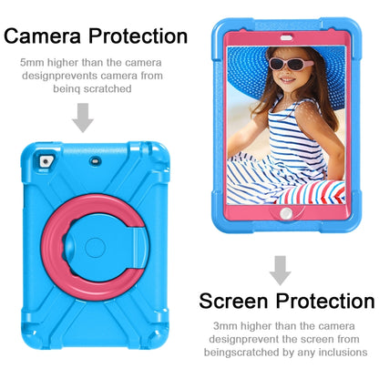 For iPad MINI1/2/3 EVA + PC Flat Protective Shell with 360 ° Rotating Bracket(Blue+Rose Red) - iPad Mini 4 & 3 & 2 & 1 Cases by buy2fix | Online Shopping UK | buy2fix