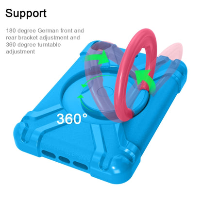 For iPad MINI1/2/3 EVA + PC Flat Protective Shell with 360 ° Rotating Bracket(Blue+Rose Red) - iPad Mini 4 & 3 & 2 & 1 Cases by buy2fix | Online Shopping UK | buy2fix