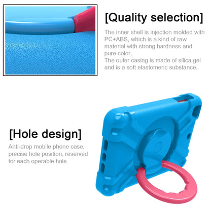 For iPad MINI1/2/3 EVA + PC Flat Protective Shell with 360 ° Rotating Bracket(Blue+Rose Red) - iPad Mini 4 & 3 & 2 & 1 Cases by buy2fix | Online Shopping UK | buy2fix