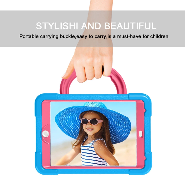 For iPad MINI1/2/3 EVA + PC Flat Protective Shell with 360 ° Rotating Bracket(Blue+Rose Red) - iPad Mini 4 & 3 & 2 & 1 Cases by buy2fix | Online Shopping UK | buy2fix