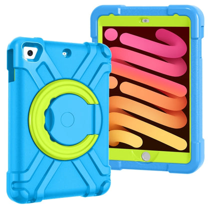 For iPad MINI1/2/3 EVA + PC Flat Protective Shell with 360 ° Rotating Bracket(Blue+Grass Green) - iPad Mini 4 & 3 & 2 & 1 Cases by buy2fix | Online Shopping UK | buy2fix