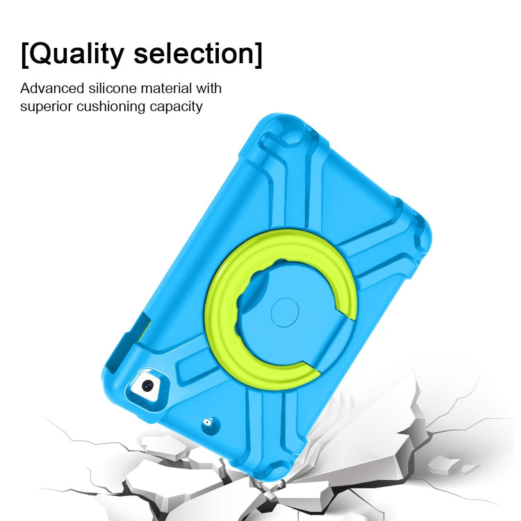 For iPad MINI1/2/3 EVA + PC Flat Protective Shell with 360 ° Rotating Bracket(Blue+Grass Green) - iPad Mini 4 & 3 & 2 & 1 Cases by buy2fix | Online Shopping UK | buy2fix