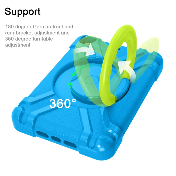 For iPad MINI1/2/3 EVA + PC Flat Protective Shell with 360 ° Rotating Bracket(Blue+Grass Green) - iPad Mini 4 & 3 & 2 & 1 Cases by buy2fix | Online Shopping UK | buy2fix