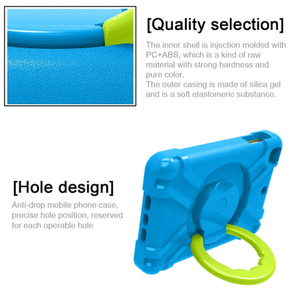 For iPad MINI1/2/3 EVA + PC Flat Protective Shell with 360 ° Rotating Bracket(Blue+Grass Green) - iPad Mini 4 & 3 & 2 & 1 Cases by buy2fix | Online Shopping UK | buy2fix