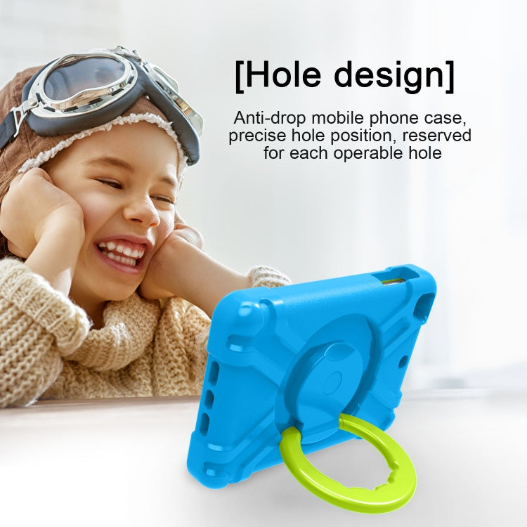 For iPad MINI1/2/3 EVA + PC Flat Protective Shell with 360 ° Rotating Bracket(Blue+Grass Green) - iPad Mini 4 & 3 & 2 & 1 Cases by buy2fix | Online Shopping UK | buy2fix