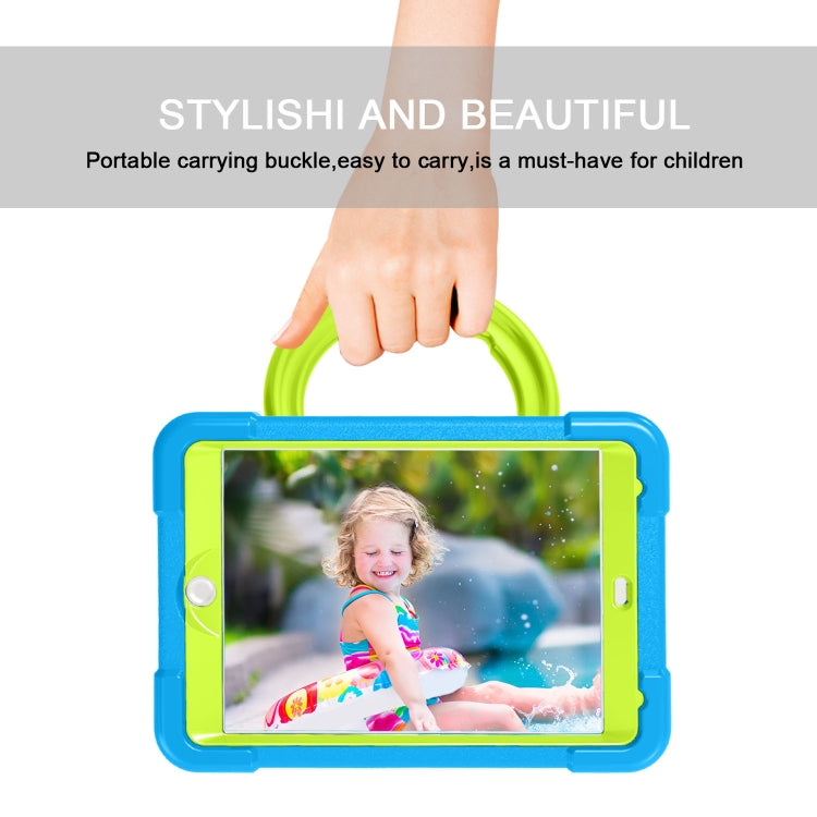For iPad MINI1/2/3 EVA + PC Flat Protective Shell with 360 ° Rotating Bracket(Blue+Grass Green) - iPad Mini 4 & 3 & 2 & 1 Cases by buy2fix | Online Shopping UK | buy2fix