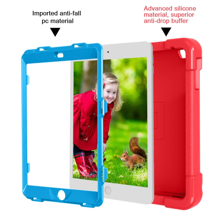 For iPad MINI1/2/3 EVA + PC Flat Protective Shell with 360 ° Rotating Bracket(Red+Blue) - iPad Mini 4 & 3 & 2 & 1 Cases by buy2fix | Online Shopping UK | buy2fix