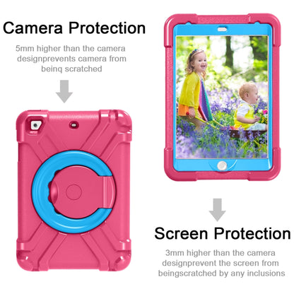 For iPad MINI1/2/3 EVA + PC Flat Protective Shell with 360 ° Rotating Bracket(Rose Red+Blue) - iPad Mini 4 & 3 & 2 & 1 Cases by buy2fix | Online Shopping UK | buy2fix