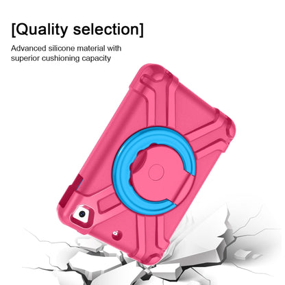 For iPad MINI1/2/3 EVA + PC Flat Protective Shell with 360 ° Rotating Bracket(Rose Red+Blue) - iPad Mini 4 & 3 & 2 & 1 Cases by buy2fix | Online Shopping UK | buy2fix