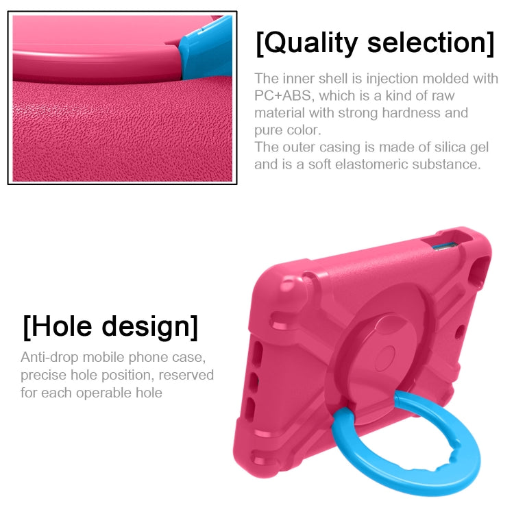 For iPad MINI1/2/3 EVA + PC Flat Protective Shell with 360 ° Rotating Bracket(Rose Red+Blue) - iPad Mini 4 & 3 & 2 & 1 Cases by buy2fix | Online Shopping UK | buy2fix