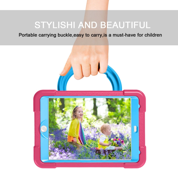 For iPad MINI1/2/3 EVA + PC Flat Protective Shell with 360 ° Rotating Bracket(Rose Red+Blue) - iPad Mini 4 & 3 & 2 & 1 Cases by buy2fix | Online Shopping UK | buy2fix