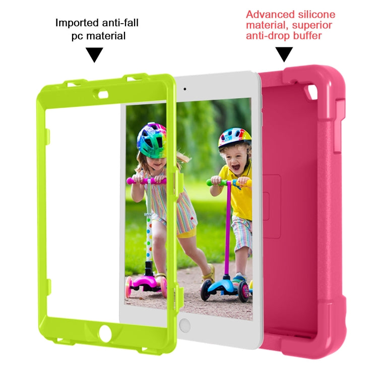 For iPad MINI1/2/3 EVA + PC Flat Protective Shell with 360 ° Rotating Bracket(Rose Red+Grass Green) - iPad Mini 4 & 3 & 2 & 1 Cases by buy2fix | Online Shopping UK | buy2fix