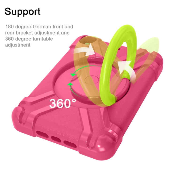 For iPad MINI1/2/3 EVA + PC Flat Protective Shell with 360 ° Rotating Bracket(Rose Red+Grass Green) - iPad Mini 4 & 3 & 2 & 1 Cases by buy2fix | Online Shopping UK | buy2fix
