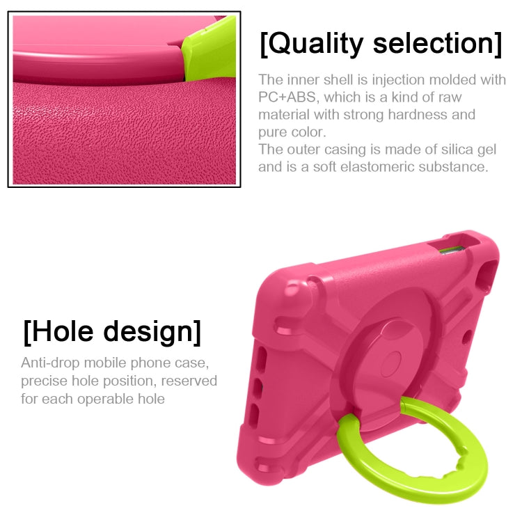 For iPad MINI1/2/3 EVA + PC Flat Protective Shell with 360 ° Rotating Bracket(Rose Red+Grass Green) - iPad Mini 4 & 3 & 2 & 1 Cases by buy2fix | Online Shopping UK | buy2fix