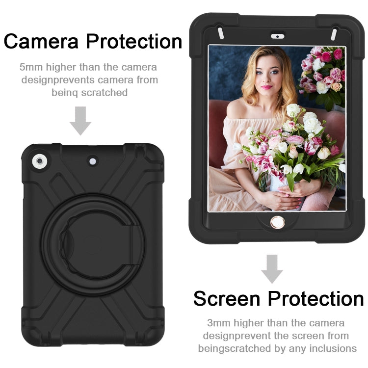 For iPad MINI 4/5 EVA + PC Flat Protective Shell with 360 ° Rotating Bracket(Black+Black) - iPad Mini 4 & 3 & 2 & 1 Cases by buy2fix | Online Shopping UK | buy2fix