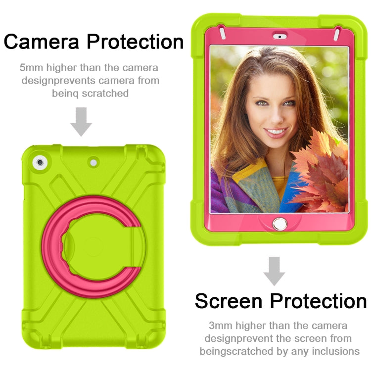 For iPad MINI 4/5 EVA + PC Flat Protective Shell with 360 ° Rotating Bracket(Grass Green+Rose Red) - iPad Mini 4 & 3 & 2 & 1 Cases by buy2fix | Online Shopping UK | buy2fix
