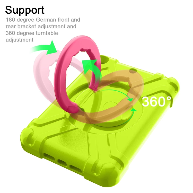 For iPad MINI 4/5 EVA + PC Flat Protective Shell with 360 ° Rotating Bracket(Grass Green+Rose Red) - iPad Mini 4 & 3 & 2 & 1 Cases by buy2fix | Online Shopping UK | buy2fix