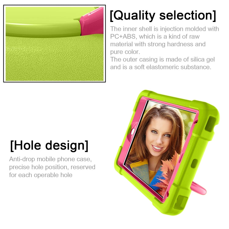For iPad MINI 4/5 EVA + PC Flat Protective Shell with 360 ° Rotating Bracket(Grass Green+Rose Red) - iPad Mini 4 & 3 & 2 & 1 Cases by buy2fix | Online Shopping UK | buy2fix