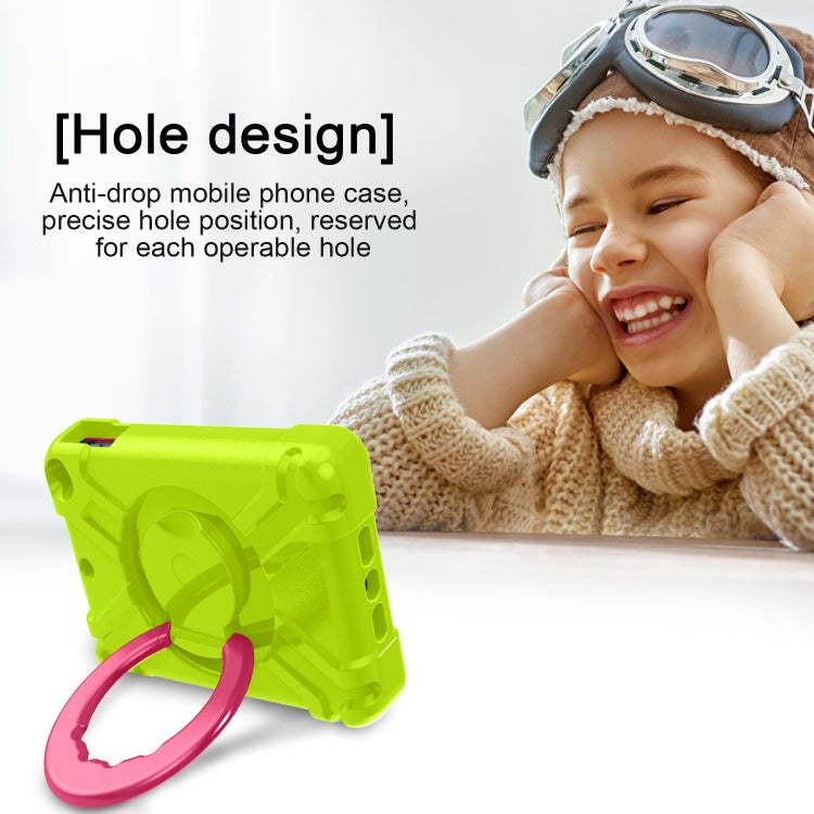 For iPad MINI 4/5 EVA + PC Flat Protective Shell with 360 ° Rotating Bracket(Grass Green+Rose Red) - iPad Mini 4 & 3 & 2 & 1 Cases by buy2fix | Online Shopping UK | buy2fix