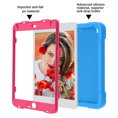 For iPad MINI 4/5 EVA + PC Flat Protective Shell with 360 ° Rotating Bracket(Blue+Rose Red) - iPad Mini 4 & 3 & 2 & 1 Cases by buy2fix | Online Shopping UK | buy2fix