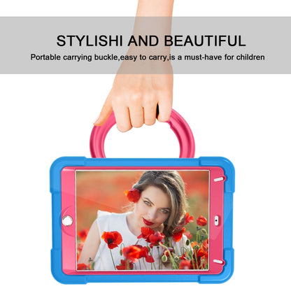 For iPad MINI 4/5 EVA + PC Flat Protective Shell with 360 ° Rotating Bracket(Blue+Rose Red) - iPad Mini 4 & 3 & 2 & 1 Cases by buy2fix | Online Shopping UK | buy2fix