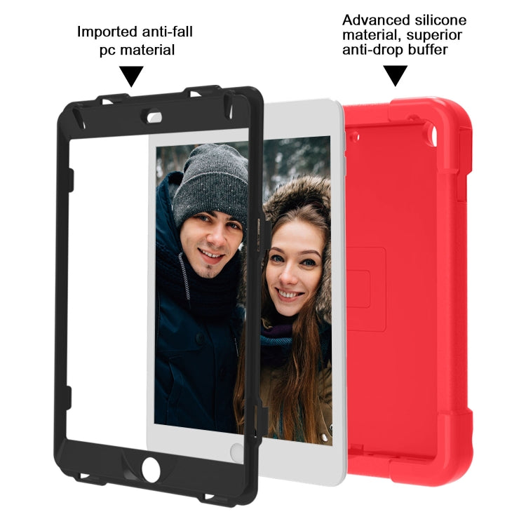 For iPad MINI 4/5 EVA + PC Flat Protective Shell with 360 ° Rotating Bracket(Red+Black) - iPad Mini 4 & 3 & 2 & 1 Cases by buy2fix | Online Shopping UK | buy2fix