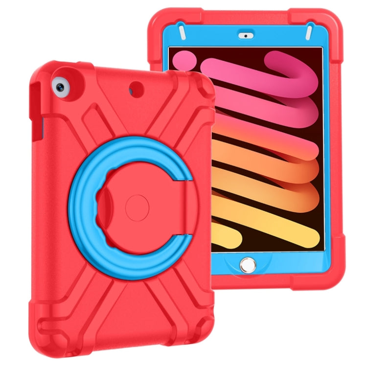 For iPad MINI 4/5 EVA + PC Flat Protective Shell with 360 ° Rotating Bracket(Red+Blue) - iPad Mini 4 & 3 & 2 & 1 Cases by buy2fix | Online Shopping UK | buy2fix