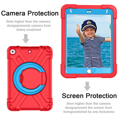 For iPad MINI 4/5 EVA + PC Flat Protective Shell with 360 ° Rotating Bracket(Red+Blue) - iPad Mini 4 & 3 & 2 & 1 Cases by buy2fix | Online Shopping UK | buy2fix