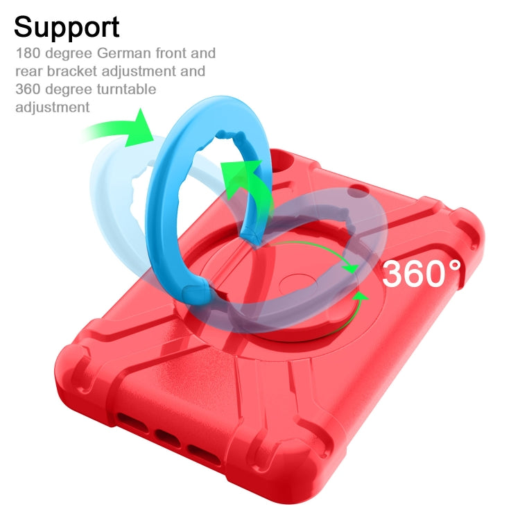 For iPad MINI 4/5 EVA + PC Flat Protective Shell with 360 ° Rotating Bracket(Red+Blue) - iPad Mini 4 & 3 & 2 & 1 Cases by buy2fix | Online Shopping UK | buy2fix
