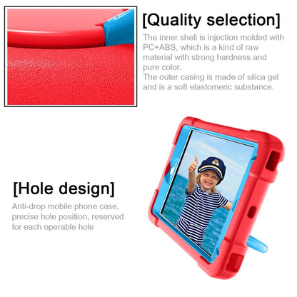 For iPad MINI 4/5 EVA + PC Flat Protective Shell with 360 ° Rotating Bracket(Red+Blue) - iPad Mini 4 & 3 & 2 & 1 Cases by buy2fix | Online Shopping UK | buy2fix