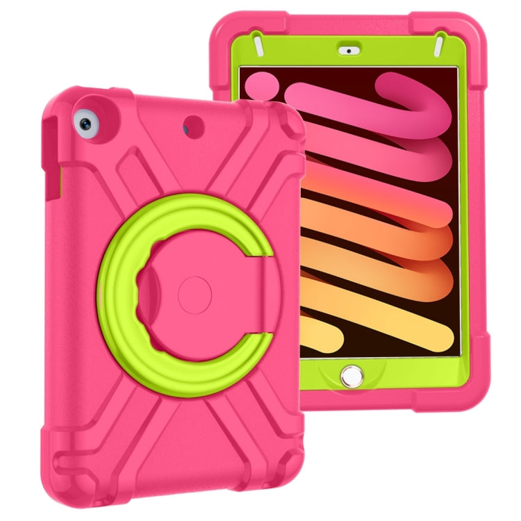 For iPad MINI 4/5 EVA + PC Flat Protective Shell with 360 ° Rotating Bracket(Rose Red+Grass Green) - iPad Mini 4 & 3 & 2 & 1 Cases by buy2fix | Online Shopping UK | buy2fix