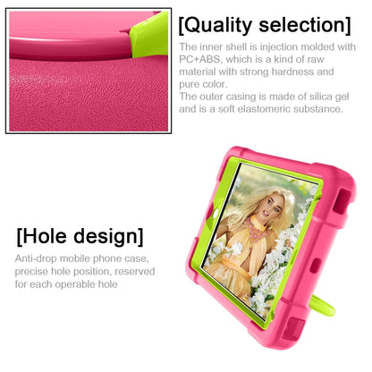 For iPad MINI 4/5 EVA + PC Flat Protective Shell with 360 ° Rotating Bracket(Rose Red+Grass Green) - iPad Mini 4 & 3 & 2 & 1 Cases by buy2fix | Online Shopping UK | buy2fix