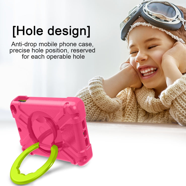 For iPad MINI 4/5 EVA + PC Flat Protective Shell with 360 ° Rotating Bracket(Rose Red+Grass Green) - iPad Mini 4 & 3 & 2 & 1 Cases by buy2fix | Online Shopping UK | buy2fix