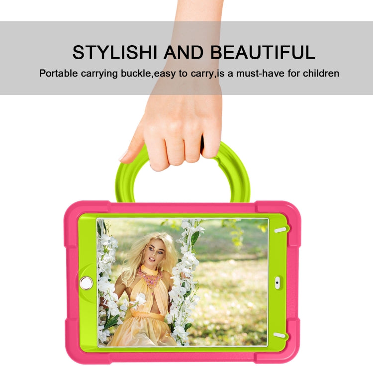For iPad MINI 4/5 EVA + PC Flat Protective Shell with 360 ° Rotating Bracket(Rose Red+Grass Green) - iPad Mini 4 & 3 & 2 & 1 Cases by buy2fix | Online Shopping UK | buy2fix