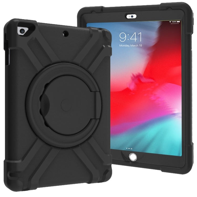 For iPad Air/Air2/Pro9.7 EVA + PC Flat Protective Shell with 360 ° Rotating Bracket(Black+Black) - iPad 9.7 (2018) & (2017) Cases by buy2fix | Online Shopping UK | buy2fix