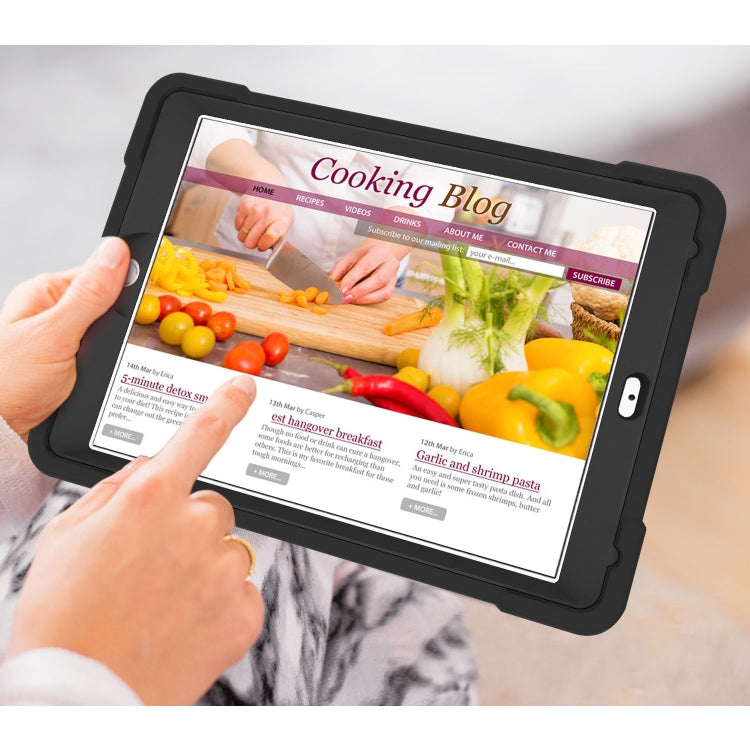 For iPad Air/Air2/Pro9.7 EVA + PC Flat Protective Shell with 360 ° Rotating Bracket(Black+Black) - iPad 9.7 (2018) & (2017) Cases by buy2fix | Online Shopping UK | buy2fix