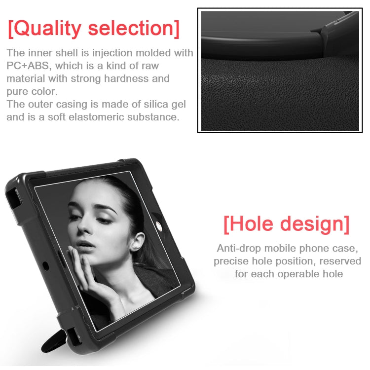 For iPad Air/Air2/Pro9.7 EVA + PC Flat Protective Shell with 360 ° Rotating Bracket(Black+Black) - iPad 9.7 (2018) & (2017) Cases by buy2fix | Online Shopping UK | buy2fix