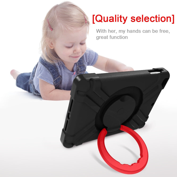 For iPad Air/Air2/Pro9.7 EVA + PC Flat Protective Shell with 360 ° Rotating Bracket(Black+Red) - iPad 9.7 (2018) & (2017) Cases by buy2fix | Online Shopping UK | buy2fix