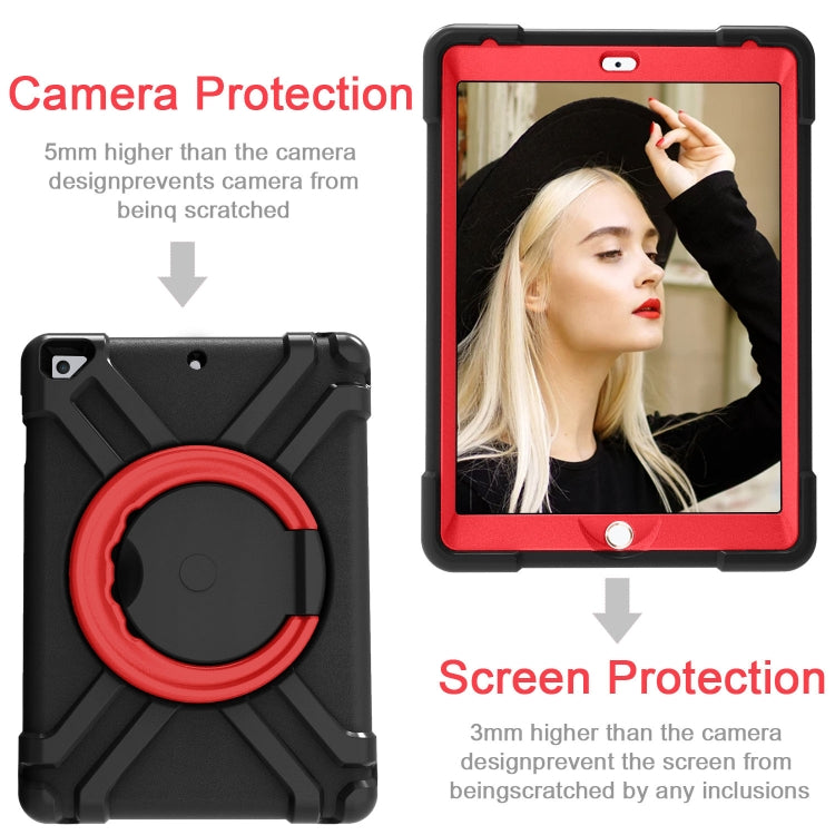 For iPad Air/Air2/Pro9.7 EVA + PC Flat Protective Shell with 360 ° Rotating Bracket(Black+Red) - iPad 9.7 (2018) & (2017) Cases by buy2fix | Online Shopping UK | buy2fix