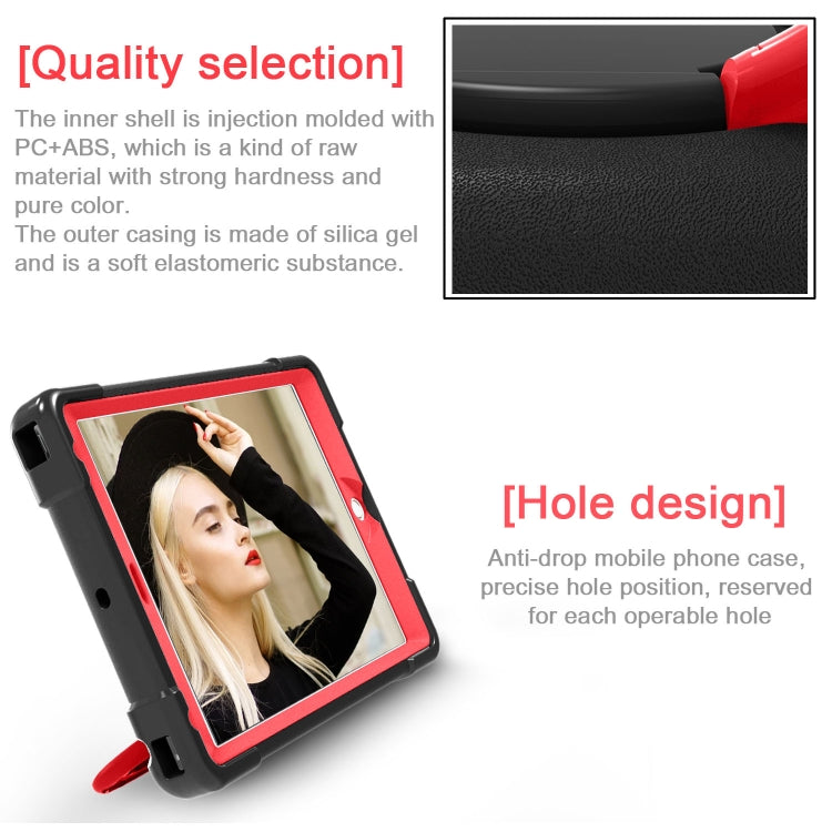 For iPad Air/Air2/Pro9.7 EVA + PC Flat Protective Shell with 360 ° Rotating Bracket(Black+Red) - iPad 9.7 (2018) & (2017) Cases by buy2fix | Online Shopping UK | buy2fix