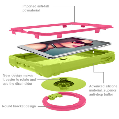 For iPad Air/Air2/Pro9.7 EVA + PC Flat Protective Shell with 360 ° Rotating Bracket(Grass Green+Rose Red) - iPad 9.7 (2018) & (2017) Cases by buy2fix | Online Shopping UK | buy2fix
