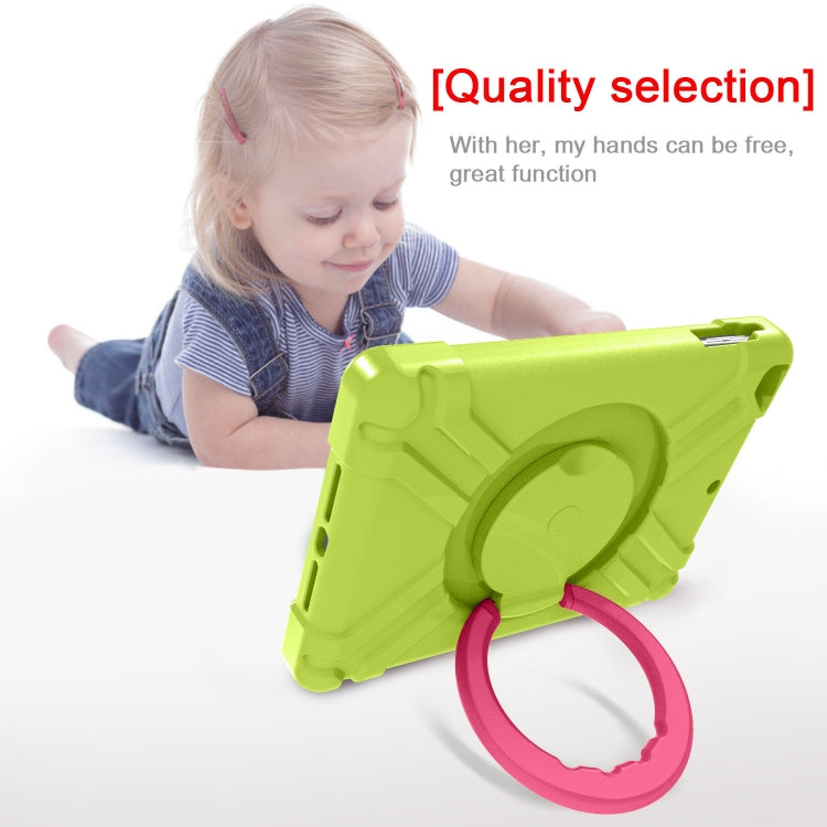 For iPad Air/Air2/Pro9.7 EVA + PC Flat Protective Shell with 360 ° Rotating Bracket(Grass Green+Rose Red) - iPad 9.7 (2018) & (2017) Cases by buy2fix | Online Shopping UK | buy2fix