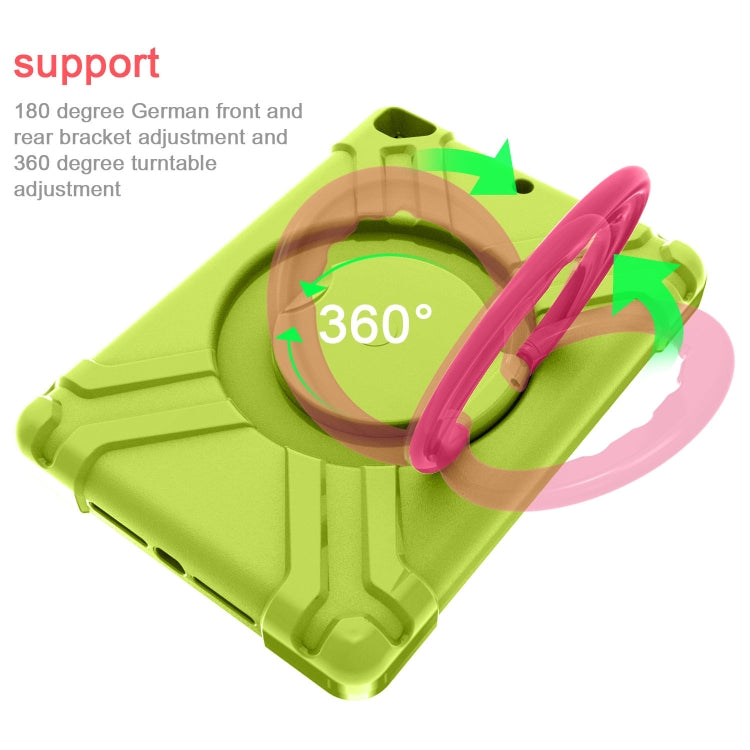 For iPad Air/Air2/Pro9.7 EVA + PC Flat Protective Shell with 360 ° Rotating Bracket(Grass Green+Rose Red) - iPad 9.7 (2018) & (2017) Cases by buy2fix | Online Shopping UK | buy2fix