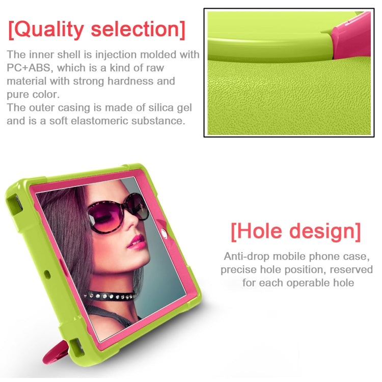 For iPad Air/Air2/Pro9.7 EVA + PC Flat Protective Shell with 360 ° Rotating Bracket(Grass Green+Rose Red) - iPad 9.7 (2018) & (2017) Cases by buy2fix | Online Shopping UK | buy2fix
