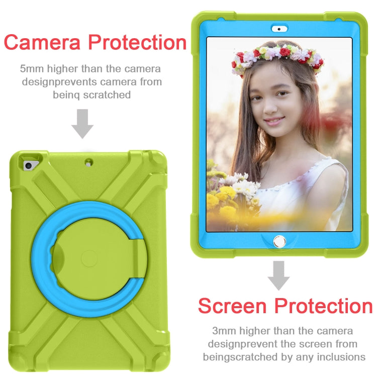 For iPad Air/Air2/Pro9.7 EVA + PC Flat Protective Shell with 360 ° Rotating Bracket(Grass Green+Blue) - iPad 9.7 (2018) & (2017) Cases by buy2fix | Online Shopping UK | buy2fix