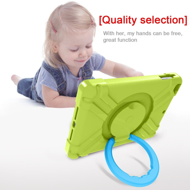 For iPad Air/Air2/Pro9.7 EVA + PC Flat Protective Shell with 360 ° Rotating Bracket(Grass Green+Blue) - iPad 9.7 (2018) & (2017) Cases by buy2fix | Online Shopping UK | buy2fix
