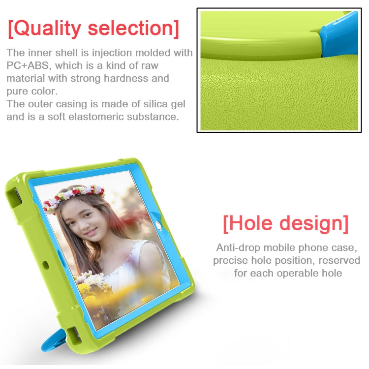 For iPad Air/Air2/Pro9.7 EVA + PC Flat Protective Shell with 360 ° Rotating Bracket(Grass Green+Blue) - iPad 9.7 (2018) & (2017) Cases by buy2fix | Online Shopping UK | buy2fix